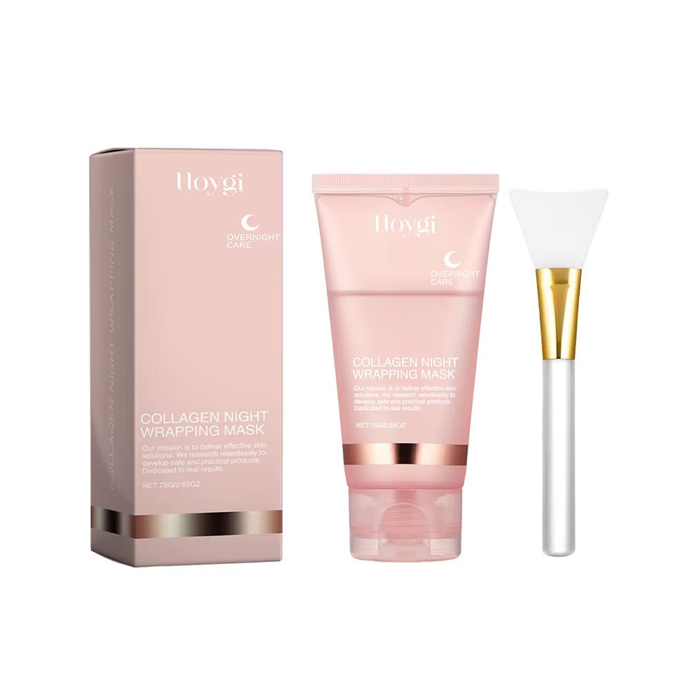 Collagen Overnight Wrapping Peel off Facial Mask, Elasticity&Hydration Care Glow Skin Reduces Sagging&Dullness Korean Skin Care