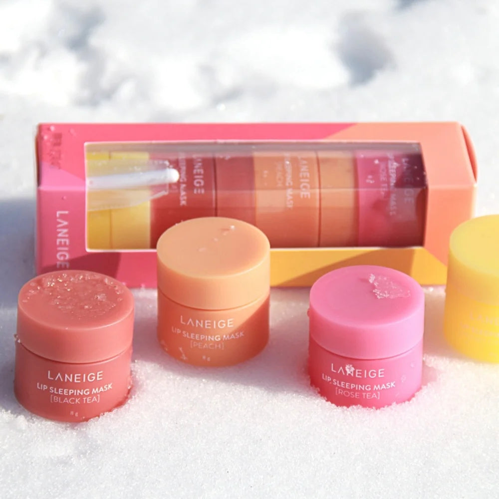 Laneige Lip Mask Jelly Sleep Lip Balm Night Repair Moisturising Treatment 4*8g Set Hydrating Light Nourishment Christmas Gifts