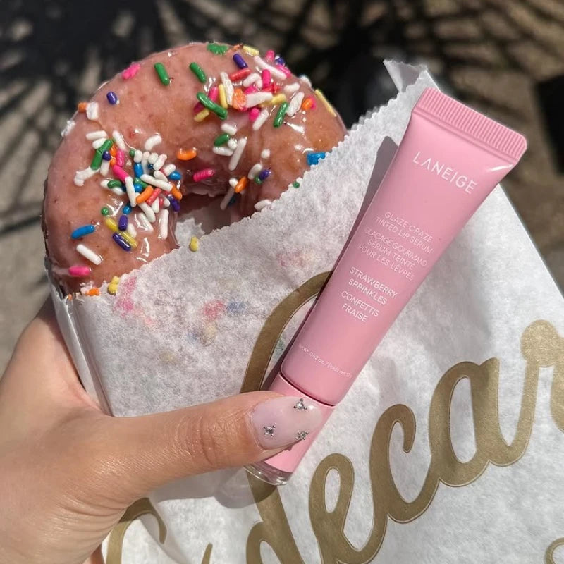 Donut Lip Balm Moisturizing Mirror Lip Gloss Lip Strawberry Raspberry Chocolate Glaze Smell Lipstick Transparent Lip Oil Makeup