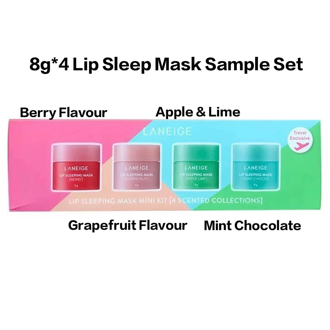 Laneige Lip Mask Jelly Sleep Lip Balm Night Repair Moisturising Treatment 4*8g Set Hydrating Light Nourishment Christmas Gifts