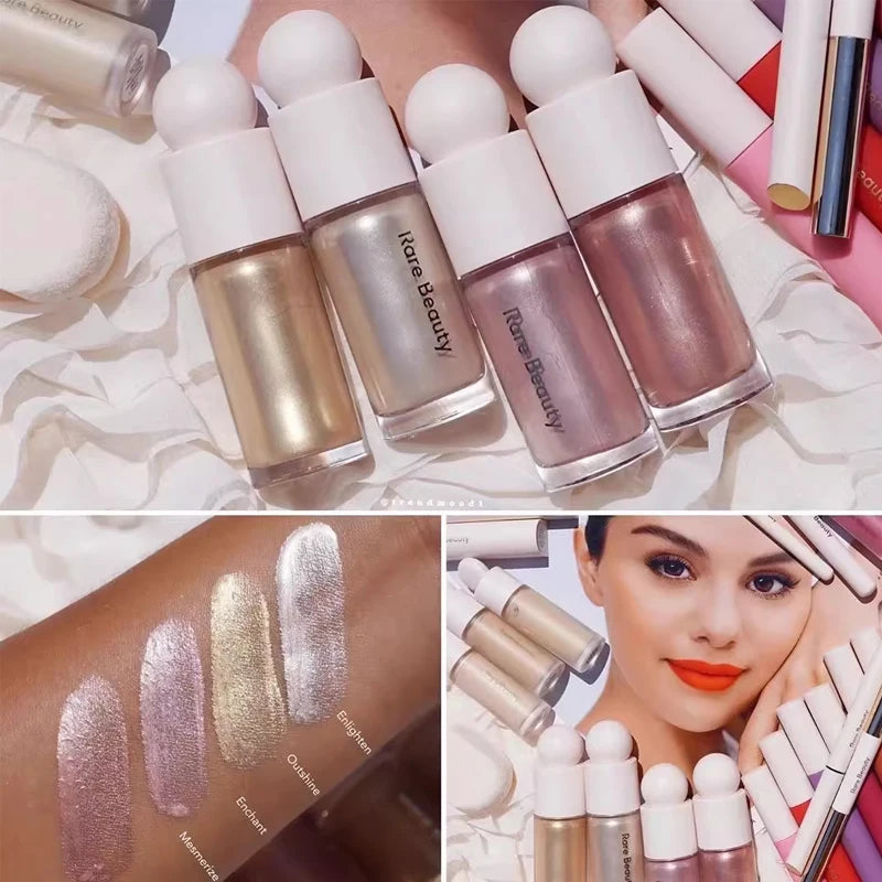 Rare Beauty Liquid Highlights Enchant Brightening The Face Making The Underbed Silkworms Sparkle with A Pearlescent Luster