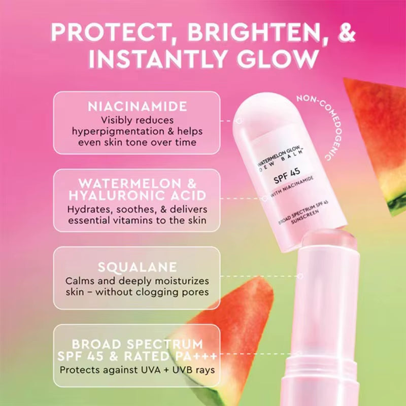 Watermelon Glow Niacinamide Dew Balm SPF 45 Face Skin Care Whitening Moisturizer Sunblock for All Skin